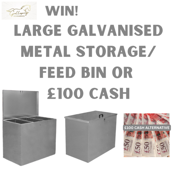 Large Galvanised Metal Storage/Feed Bin or £100 CASH ALTERNATIVE