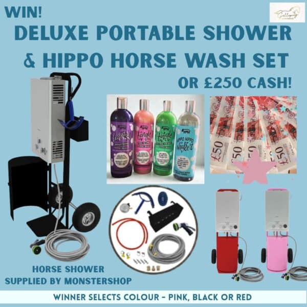 Deluxe Portable Horse Shower plus a Hippo Horse Wash Set OR £250 Cash Alternative