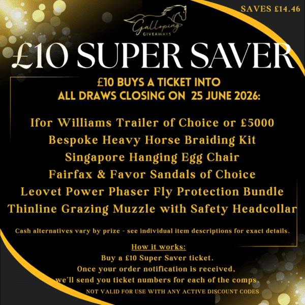 £10 SUPER SAVER - An entry into all comps closing 25 June - SAVING £14.46!!